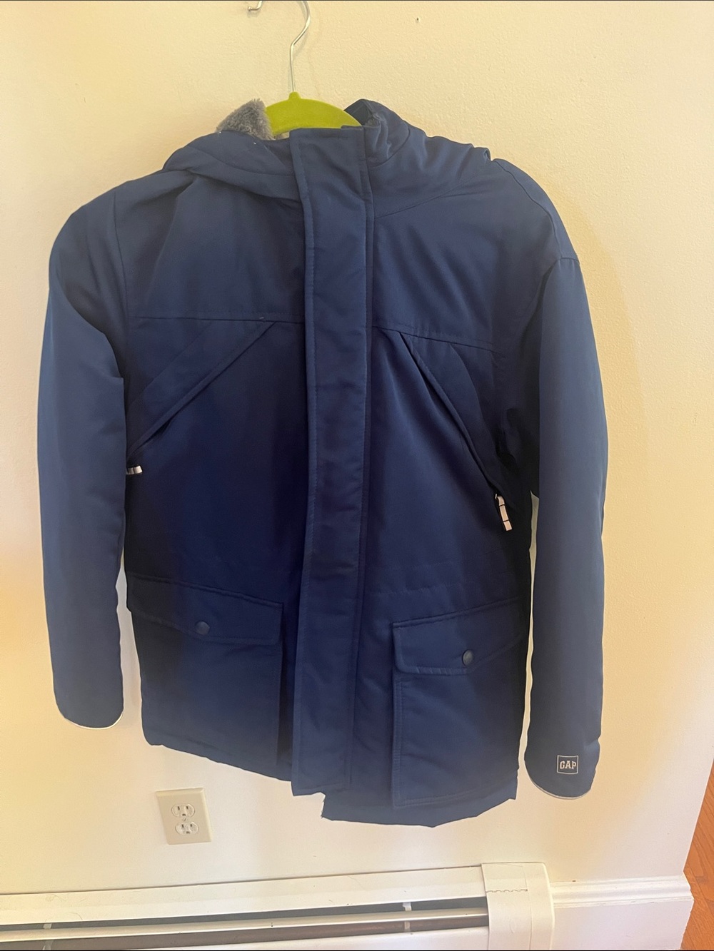 GAP Kids Dark Blue Hooded Puffer Jacket
